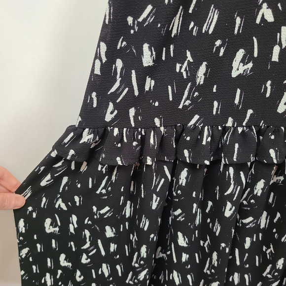 Asos Black & White Shift Dress Knee Length 12 - Picture 4 of 6